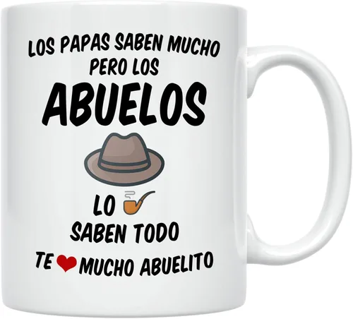 Casitika Regalos para el Mejor Abuelo del Mundo. Taza de café Abuelito de 11 onzas. Tazas de abuelo en español. Taza de regalo del día del Padre o