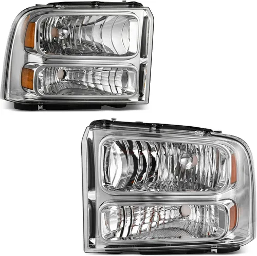 Miniatura 16 de AUTOSAVER88 Juego de focos delanteros compatibles con Ford F250 F350 F450 F550 Super Duty 1999-2004/2000-2004 Ford Excursion, carcasa cromada, lente