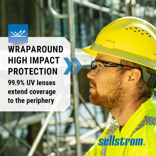Miniatura 3 de Sellstrom Gafas de seguridad XP450, antivaho y 99% UV, alto impacto, antideslizante, protección ocular para hombres y mujeres, para usos