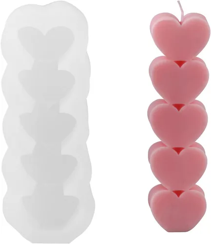 Miniatura 9 de Moldes de vela de silicona hechos a mano en forma de corazón moldes de vela de cera DIY regalos para bodas decoración del hogar (LZ513)
