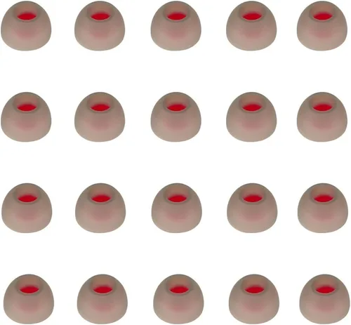 10 pares de puntas de silicona medianas para auriculares de repuesto para auriculares intraurales, puntas de goma para auriculares (rojo