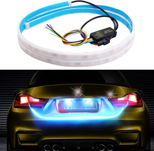 Luz trasera para automóvil, tira de luces LED de circulación diurna para puerta trasera de 12 V con freno y señal de giro para autos, SUV, camión,
