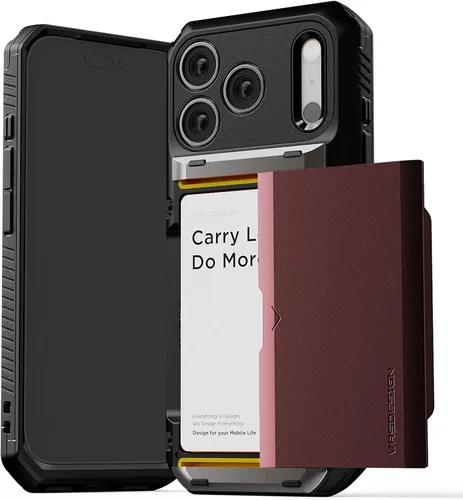 Miniatura 28 de VRS DESIGN Damda Glide Pro - Funda para iPhone 13 Pro, resistente funda semiautomática [4 tarjetas] con soporte para ranura para tarjetas compatible