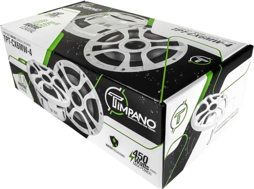 Miniatura 8 de Timpano 6.5 altavoces marinos de 450 vatios por par TPT-CX6MW-4 altavoces coaxiales impermeables de 2 vías, 1 par, blanco, resistentes a