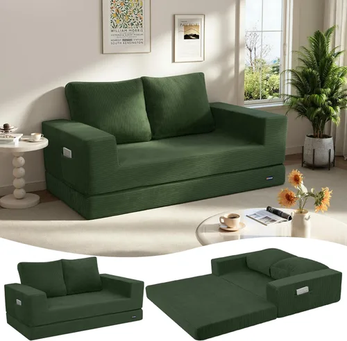 Miniatura 39 de COMAX Sofá cama futón, sofá cama convertible 4 en 1, sofás deshuesados para sala de estar, sofá biplaza plegable pequeño plegable que ahorra Gris