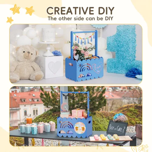 Miniatura 5 de Caja de madera para baby shower para niños y niñas, regalos de canasta para nuevos padres, regalo de bienvenida para bebé, adecuado para el embarazo