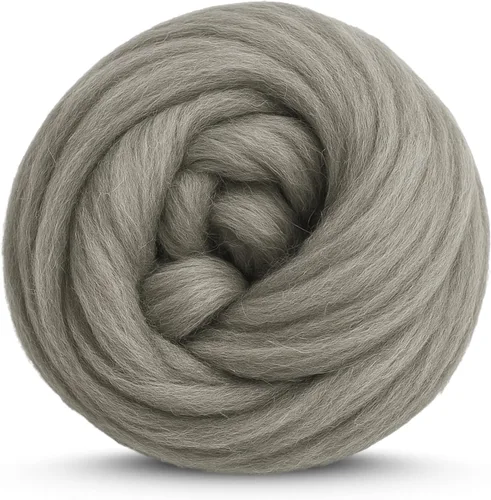 Miniatura 10 de Revolution Fibers Corriedale Wool Roving 1 lb (16 onzas) para hilar, hilo suave y grueso jumbo para manta de tejer con brazos, hilo de lana 100%