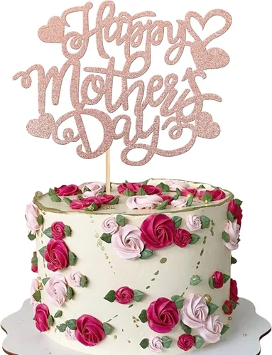 Miniatura 11 de Rsstarxi Paquete de 30 adornos dorados para cupcakes para el Día de la Madre con purpurina para el Día de la Madre, la mejor mamá del mundo