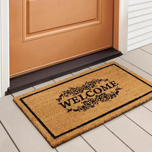 Miniatura 45 de LuxUrux Alfombra de Fibra de Coco de Bienvenida - Respaldo Extra Resistente, 17'' x 30'' Alfombra Natural para Puerta - Fácil de Limpiar, Hermoso