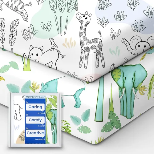 Miniatura 74 de Sábanas de dinosaurio para cuna para niños, sábana bajera ajustable de cuna suave de alta calidad, sábanas de bebé ultra transpirables, sábanas