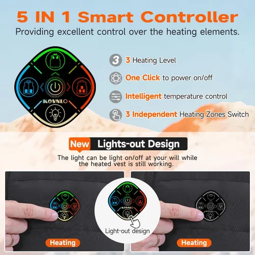 Miniatura 3 de KOVNLO Chaleco térmico para hombre con batería incluida, forro polar suave, chaqueta térmica eléctrica inteligente y ligera