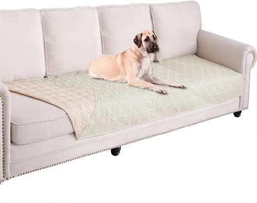 Miniatura 77 de Ameritex Funda Impermeable para Cama de Perro Manta para Mascotas para Muebles Cama Sillón Sofá Reversible Azul marino+azul piedra