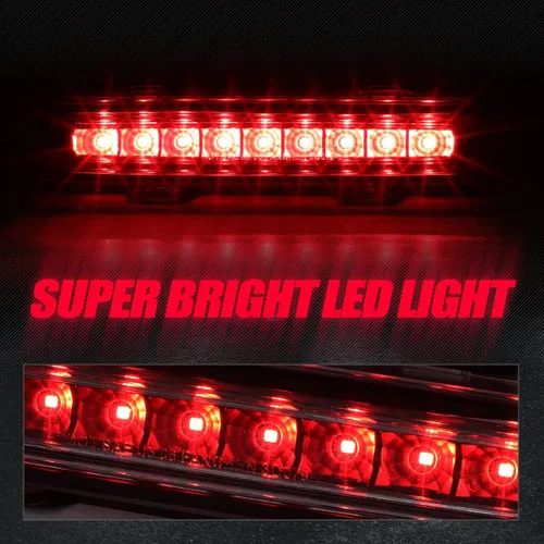 Miniatura 4 de Auto Dynasty Luz de freno trasera completa LED de montaje alto en el centro 3ª tercera luz de cola Compatible con Charger 2006-2010, carcasa negra