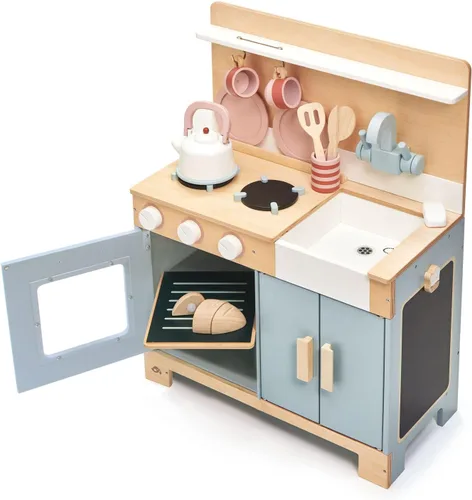 Miniatura 2 de Tender Leaf Toys Mini Chef Home Kitchen – Cocina de madera totalmente equipada con accesorios para cocinar – Desarrolla habilidades sociales