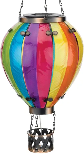 Miniatura 10 de Regal Art & Gift Linterna Solar de Globo Aerostático – Luces LED Colgantes Alimentadas por Energía Solar, Lámpara Decorativa Portátil Impermeable