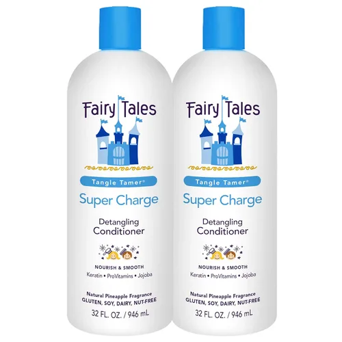 Fairy Tales Tangle Tamer Super Charge - Acondicionador desenredante para niños, sin parabenos, sin sulfatos, sin gluten, sin nueces, 32 onzas