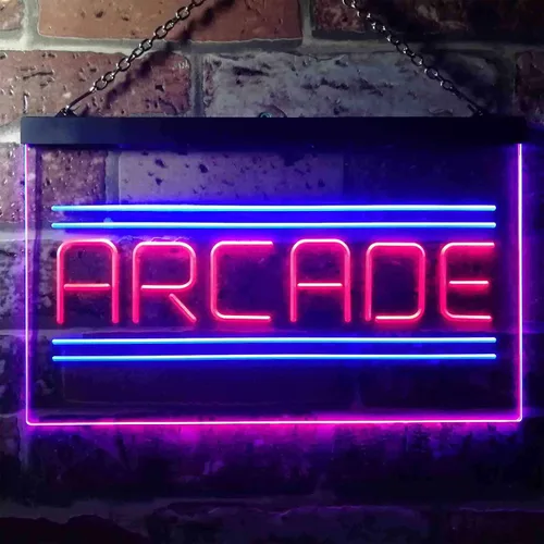 Miniatura 2 de ADVPRO Arcade Game Zone Room - Letrero de neón LED de doble color, azul y rojo, 12 "x 8.5" st6s32-i3368-br
