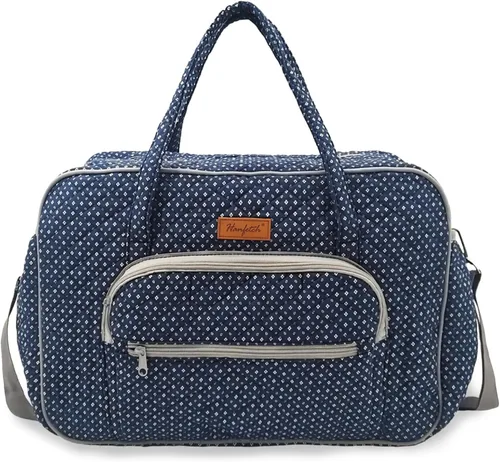 Miniatura 8 de Organizador de almacenamiento de hilo, bolsa cruzada de punto, bolsa grande de ganchillo para llevar proyectos, agujas de tejer, ganchos de Azul