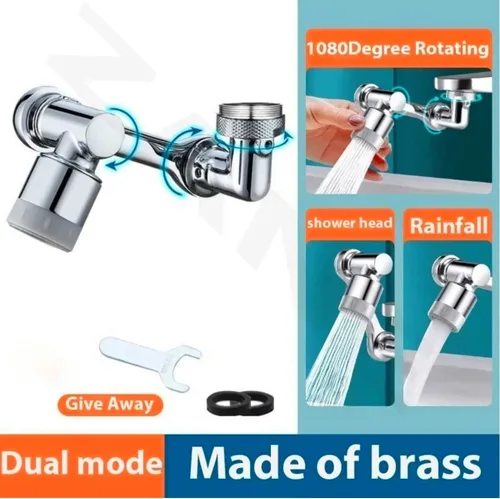 Miniatura 2 de Grifo de brazo robótico giratorio de 1080° – Modelo universal: grifo de filtro de salpicaduras, adaptador de boquilla de agua de brazo robótico