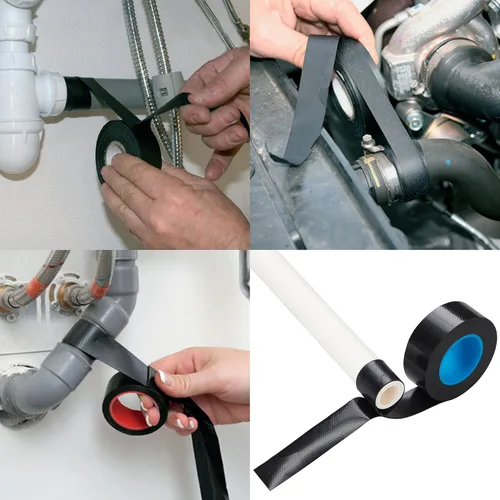 Miniatura 3 de Lichamp Paquete de 6 cintas de goma autofusibles para empalme de cables eléctricos y reparación de fugas de agua en tuberías, 1 pulgada x 10 pies x