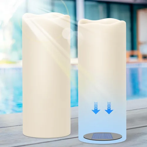 Miniatura 6 de GenSwin Velas LED parpadeantes sin llama de 4 x 6.5 pulgadas, funcionan con pilas con temporizador de 6 horas, velas votivas de cera real cálida