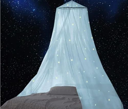 BCBYou Mosquitera con estrellas fluorescentes que brillan en la oscuridad para bebés, niños y adultos, para cubrir la cuna, cama infantil, cama de