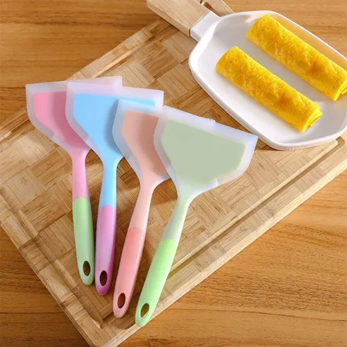 Miniatura 4 de Espátula de tortilla de silicona de 10 pulgadas, pala duradera resistente al calor, espátula ancha antiadherente para huevos, crepes, brownies