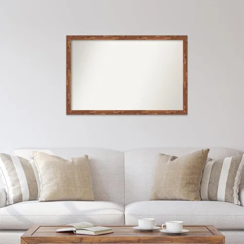 Miniatura 4 de Amanti Art Espejo de baño marrón para sobre el fregadero, 27 x 41 pulgadas, espejo rectangular de pecan ligero fresco, marco de madera rústica Nuez