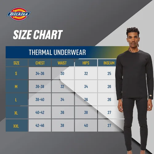 Miniatura 6 de Dickies Conjunto de ropa interior térmica para hombre, 2 piezas, capa base para clima frío para hombre