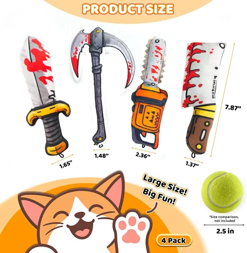 Miniatura 2 de Juguetes para Gatos [8000mg de Hierba Gatera Premium] Estilo Colorido de Dibujos Animados Terror Divertido Cuchillo Hierba Gatera Juguetes