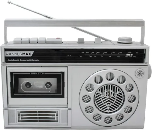 Miniatura 7 de HANNLOMAX HX-601K Grabadora portátil de casete de radio AM/FM con Bluetooth, grabaciones desde micrófono o radio incorporado, conector para Negro