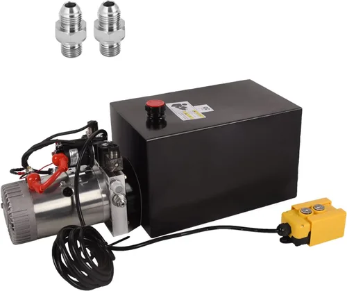 Miniatura 9 de Bomba hidráulica de 8 cuartos de galón 12V DC Unidad de potencia hidráulica de doble efecto con depósito de metal Bomba de energía hidráulica