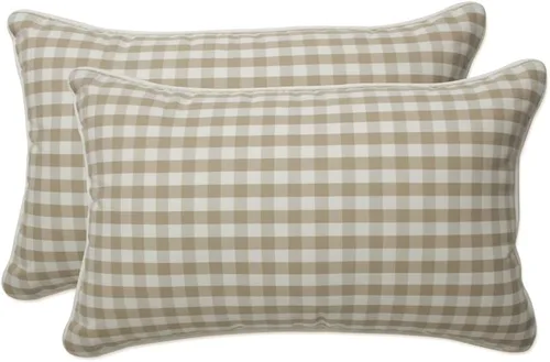 Miniatura 8 de Pillow Perfect Almohadas lumbares mate Anderson para exteriores/interiores, 11.5 x 18.5 pulgadas, color negro, paquete de 2