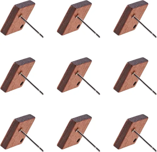 Miniatura 16 de FASHEWELRY 32 piezas de pendientes de madera para pendientes de madera de 0.59 pulgadas (0.591 in) pendientes de madera redondos planos en blanco
