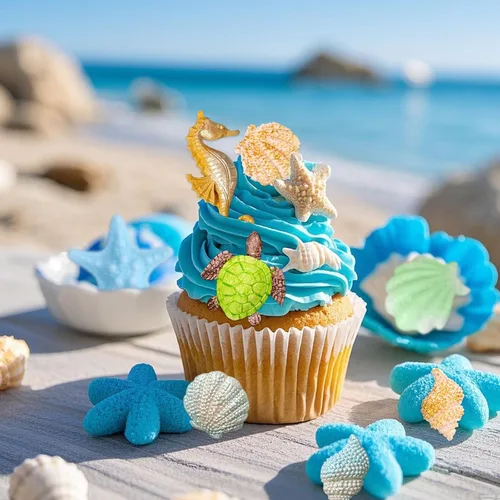 Miniatura 7 de Moldes para fondant de cuerno de concha, molde de conchas de chocolate con estrellas de mar marinas y tortugas para decoración de pasteles, arcilla