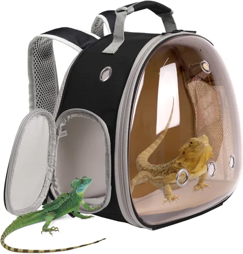 Miniatura 20 de Portador de viaje para dragón barbudo, jaula para lagartos, bolsa para animales pequeños para erizos, ratas, loros, pájaros, conejillos de indias