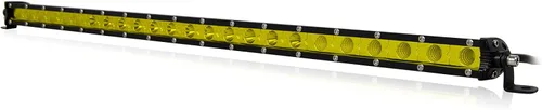 Miniatura 10 de SKYWORLD Barra de luz LED, 7 pulgadas, 30 W, delgada, de una sola fila, impermeable, para inundación, todoterreno, luces amarillas, antiniebla