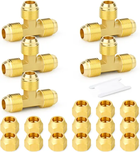 Miniatura 14 de GASHER Adaptador de codo de montaje de tubo de latón de 1/2 pulgada flare x 1/2 pulgada NPT macho Pipe