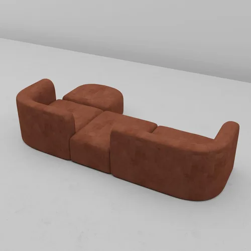 Miniatura 9 de Acanva - Sofá de terciopelo de lujo moderno con respaldo curvo estrecho, sofá cómodo de estilo minimalista para sala de estar y apartamento