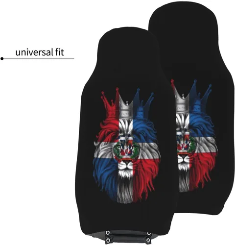Miniatura 4 de República Dominicana 2 fundas para asientos delanteros de automóvil, fundas universales para asientos delanteros, juego completo de 2 piezas, se