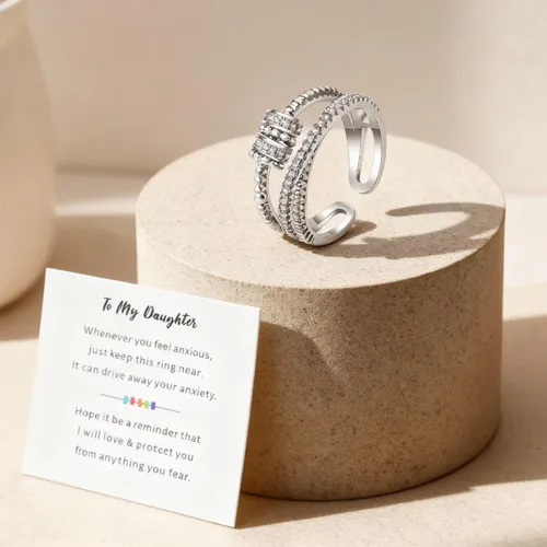 Miniatura 3 de Long tiantian Daughter Gifts from Mom Anxiety Fidget Ring for Daughter Hug Ring for Christmas Gifts Stocking Stuffers 2025 A-circón