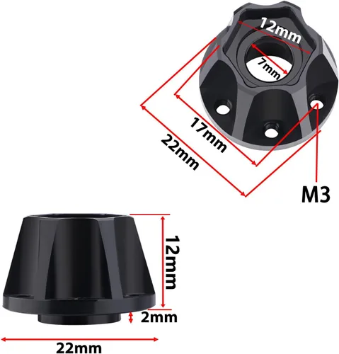 Miniatura 3 de DJX 4 piezas de adaptador de cubo hexagonal de rueda de aluminio de 0.472 in, accesorios de extensión de rueda para 1/10 RC Crawler de 1.9 pulgadas