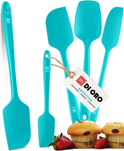 Miniatura 15 de DI ORO Juego de espátulas de silicona – Espátulas de cocina de goma para hornear, cocinar y mezclar – Resistente al calor a 600 °F y libre de BPA