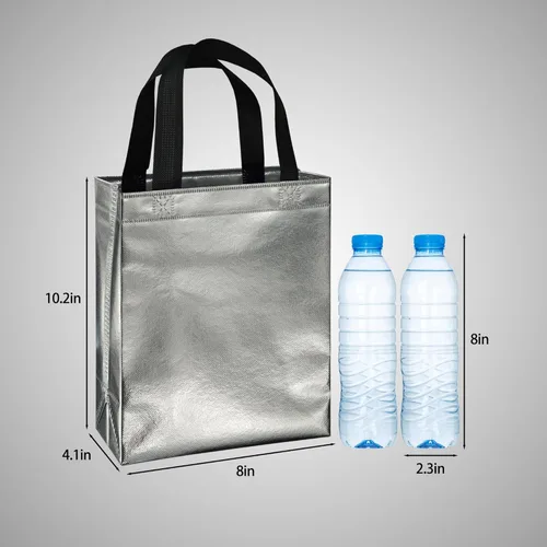 Miniatura 5 de BLEWINDZ 100 bolsas de regalo reutilizables medianas con asas - Ideales para obsequios de fiestas y bolsas de compras (10 colores)