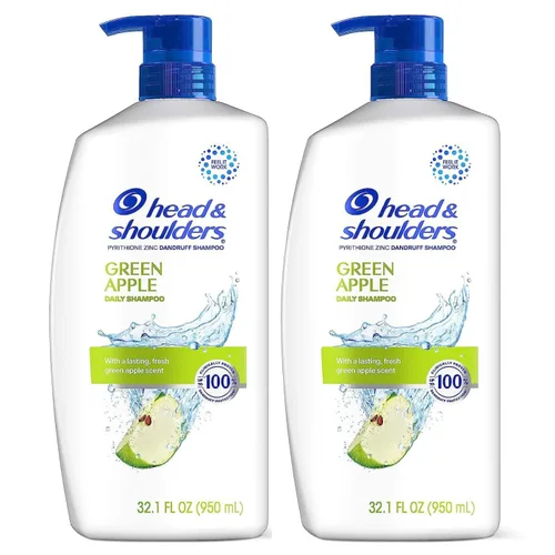 Head & Shoulders - Champú y acondicionador 2 en 1, tratamiento anti caspa y cuidado del cuero cabelludo, manzana verde, 32.1 oz (0.95 l), paquete