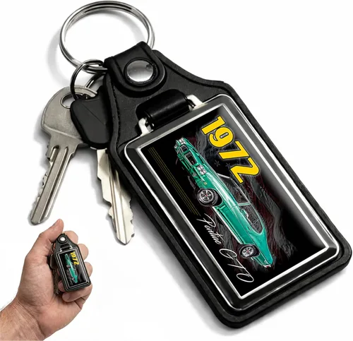 Miniatura 10 de Brotherhood 1965-1974 Compatible con Pontiac GTO Llavero para Hombre Llavero de Auto Resistente para Hombre y Mujer (1971)