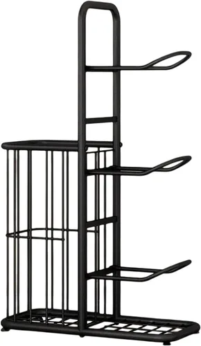 Miniatura 12 de Estante vertical de bolas para garaje, soporte vertical de exhibición de baloncesto para interiores y exteriores, estante de almacenamiento