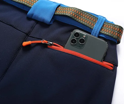Miniatura 4 de Lelaki Pantalones de esquí de nieve impermeables para niños, pantalones de senderismo para exteriores, pantalones cálidos con forro polar