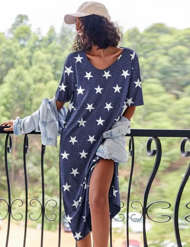 Miniatura 4 de Ekouaer Camisones largos para mujer, cuello redondo, ropa de dormir, ropa de dormir