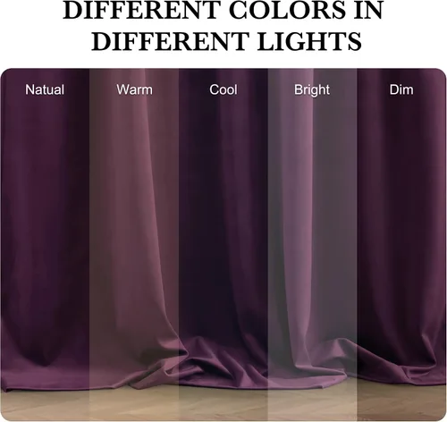 Miniatura 208 de RYB HOME Cortinas opacas de terciopelo para dormitorio, aislamiento térmico, privacidad, luz solar, bloqueo de calor, cortinas lujosas con bolsillo